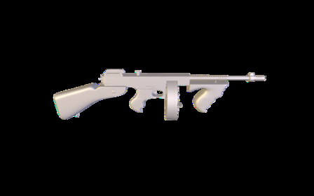 High Poly Tommy Gun.obj 3D Model