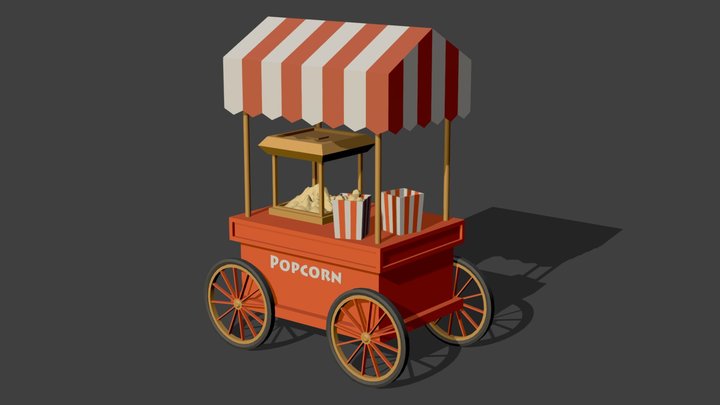 Popcorn Cart 3D Model