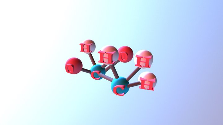 Acetic Acid 3D Model