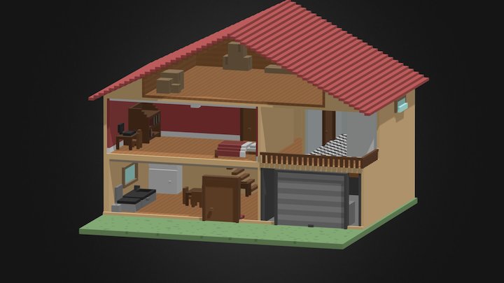 The house - front opened 3D Model