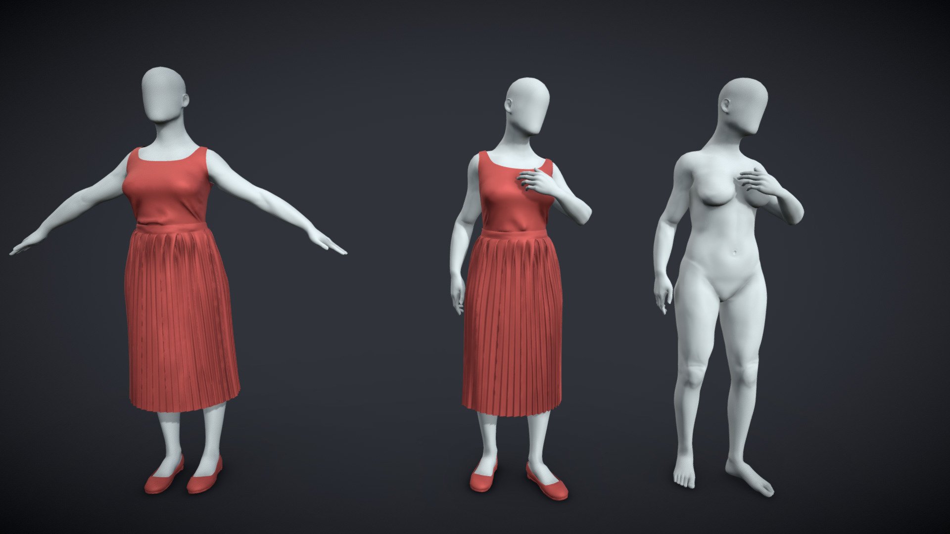 BlenderRig Female Mannequin for Sculpting - 01