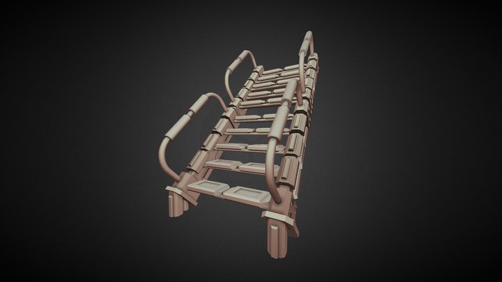 Ski-Fi Ladder Game Asset 3D Model