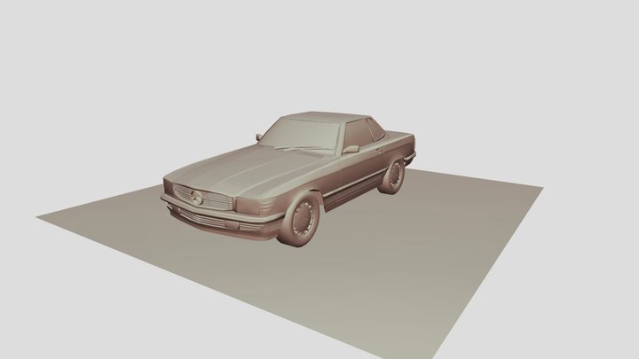 Mercedes 560sl R107 3D Model