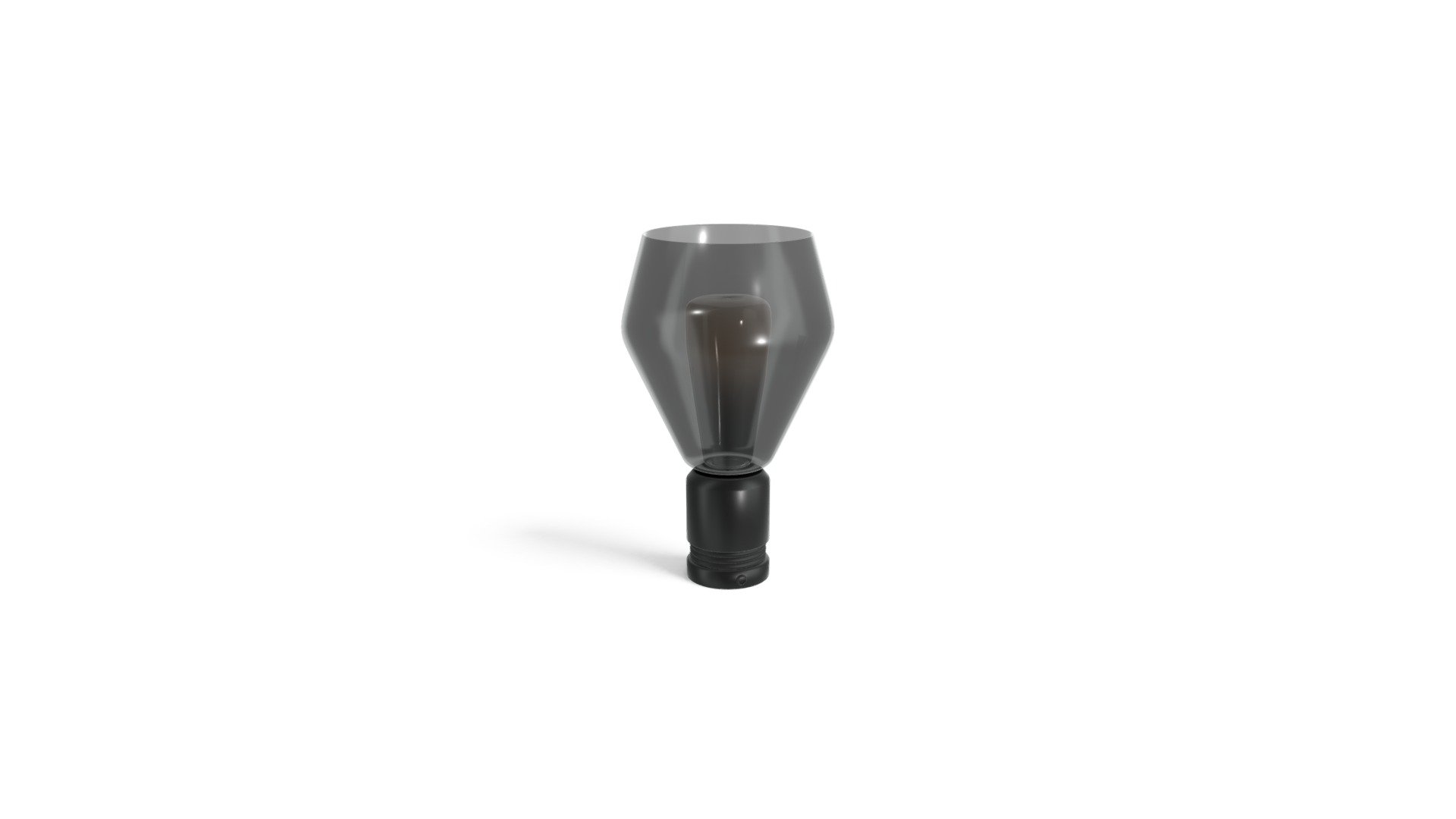 Cache Table Lamp, Smoke Grey and Etched Glass