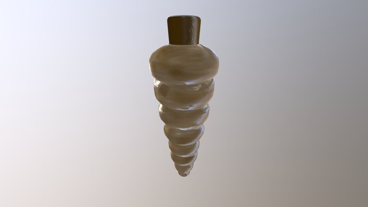 Seashell Potion Bottle with Textures 3D Model