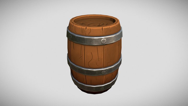 Barrel stylized. 3D Model