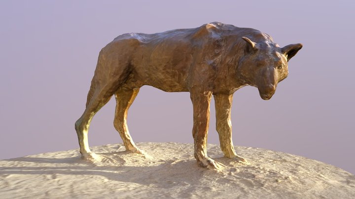 Wolf Statue 3D Model