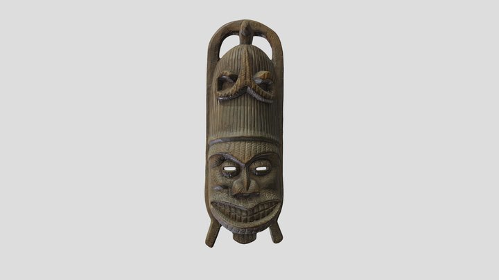 Carved wood mask 3D Model