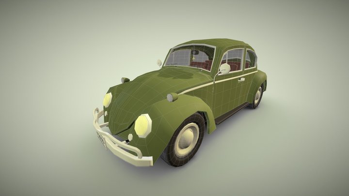 Volkswagen Beetle Low-poly 3D Model 3D Model