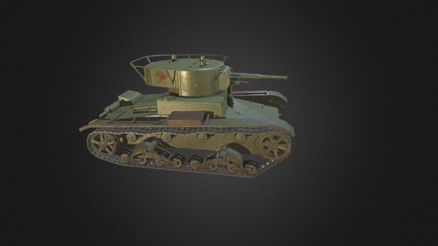 Soviet Tank T-26 3D Model