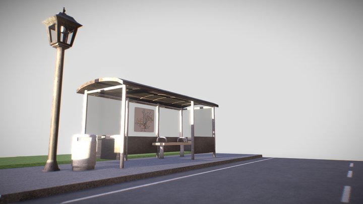 Bus stop 3D Model