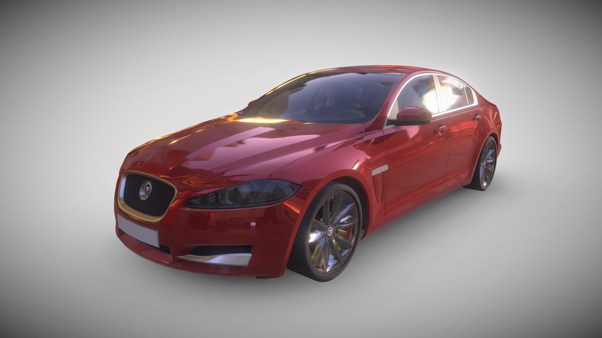 3D model Jaguar Luxurycar Model - This is a 3D model of the Jaguar Luxurycar Model. The 3D model is about a red sports car.