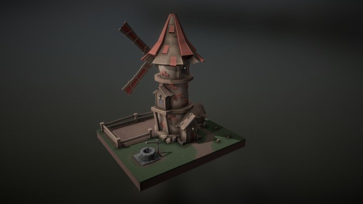 Moinho de vento medieval Modelo 3D $19 - .blend - Free3D