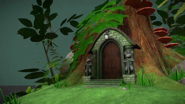 Guard post - Moss game art 3D Model