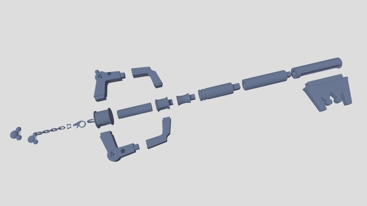 Kingdom Key Keyblade - 3d printing 3D Model