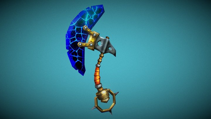 Hand painted War Ax 3D Model