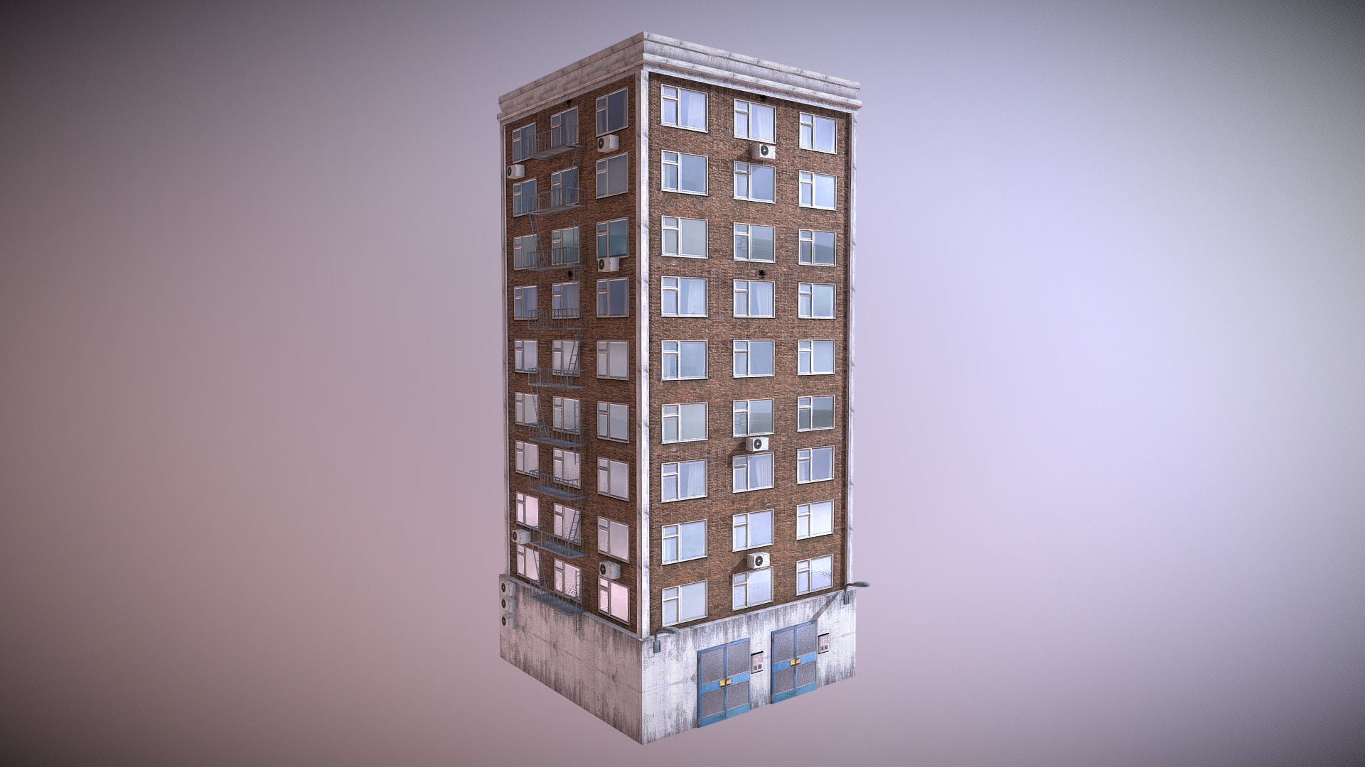 3D model ModernBuilding2 - This is a 3D model of the ModernBuilding2. The 3D model is about a tall building with a lot of windows.