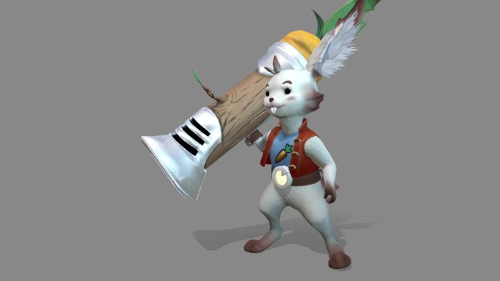 Animated Bunny Character 3D Model