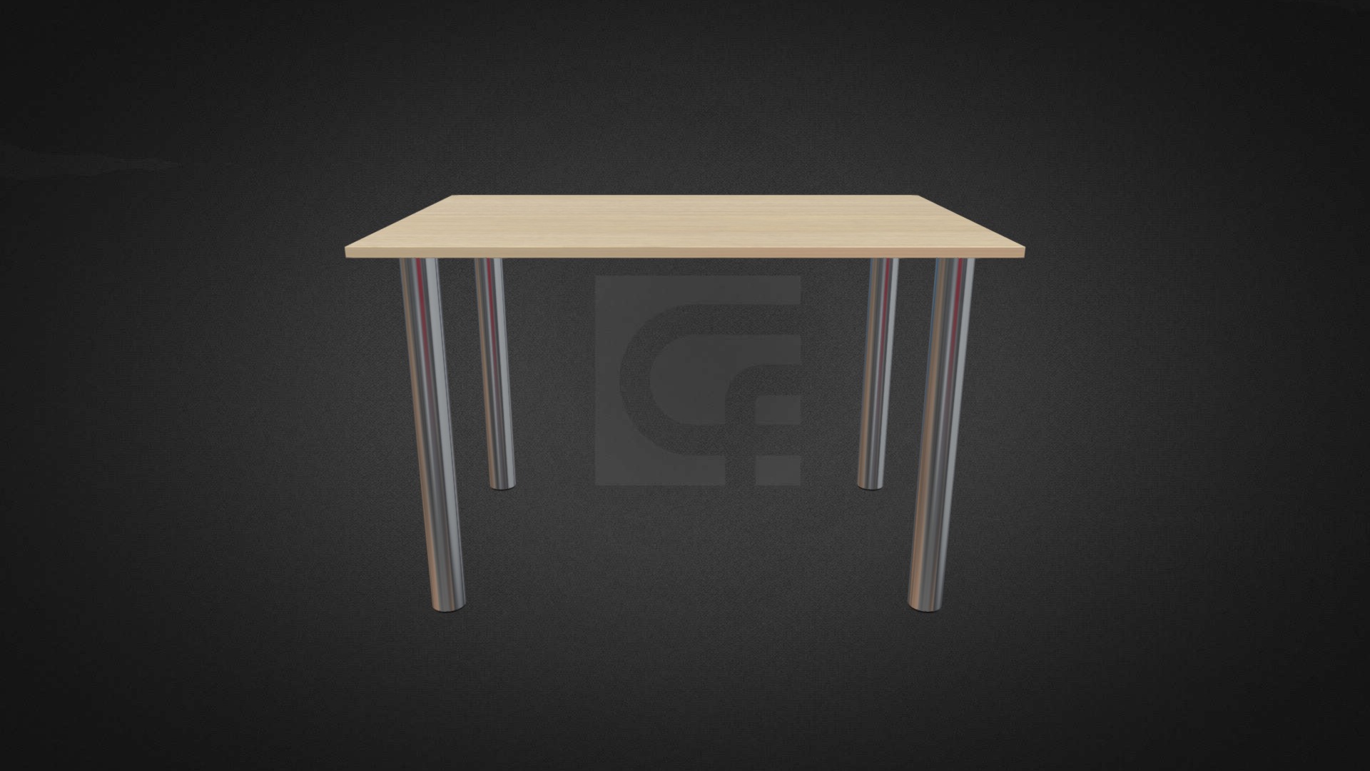 3D model Mini Boardroom Table Hire - This is a 3D model of the Mini Boardroom Table Hire. The 3D model is about a white rectangular object with a silver frame.