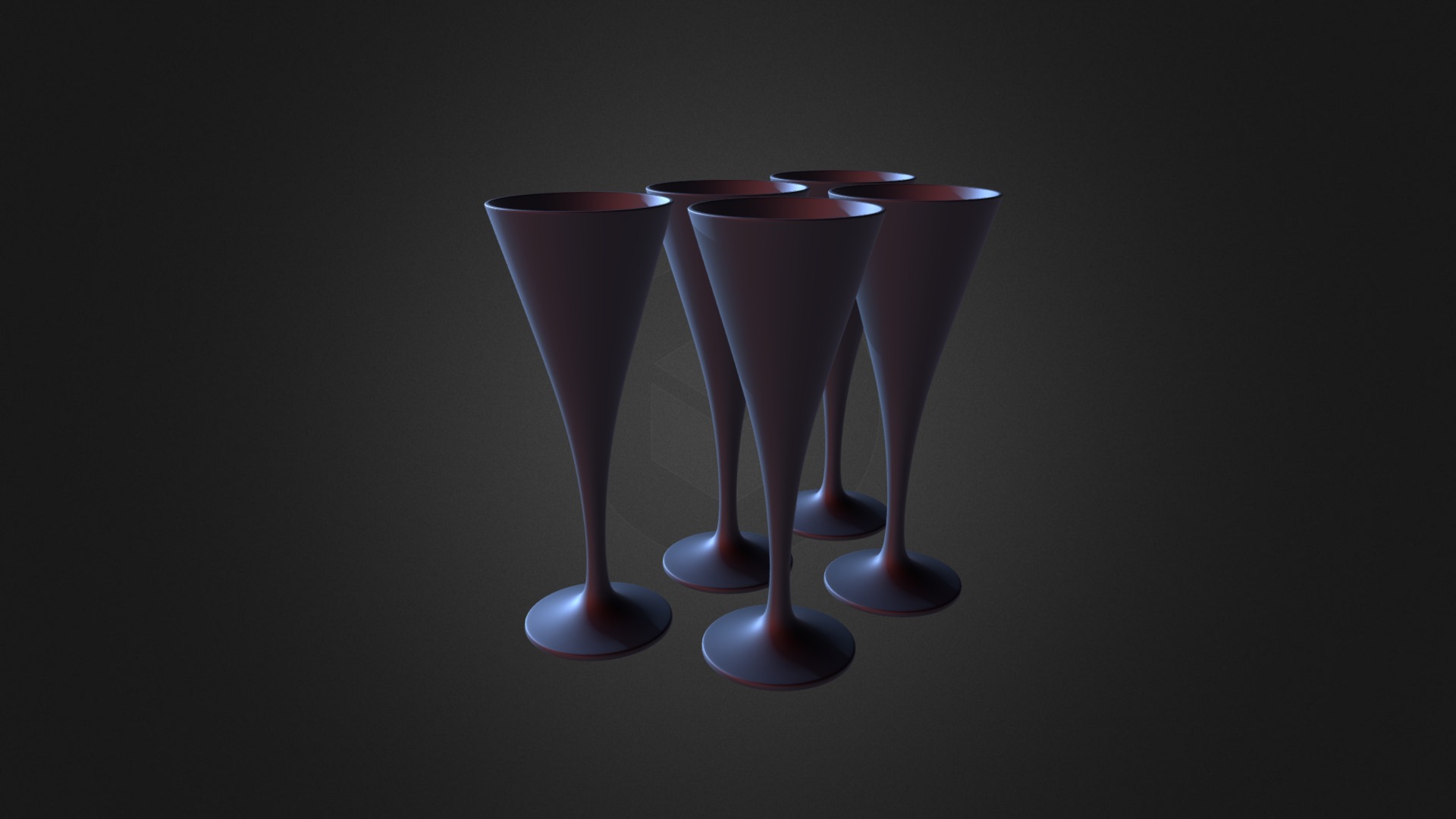 3D model Champagne Glasses - This is a 3D model of the Champagne Glasses. The 3D model is about a group of glasses.