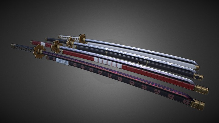 OnePiece Fanart Zoro's Swords 3D Model
