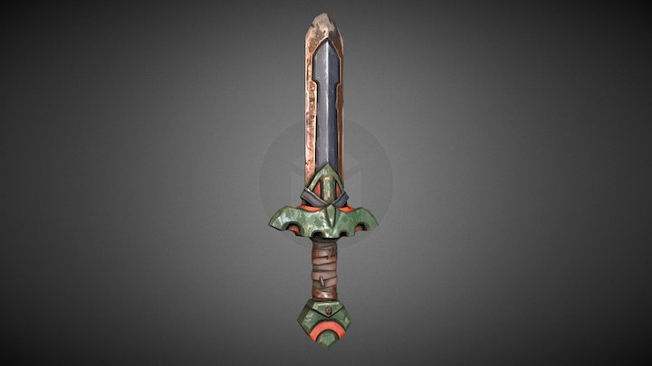 Cartoon Fantasy Sword 3D Model