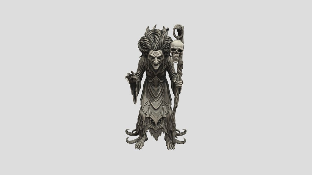 Baba Yaga Crone Figurine STL | Slavic Dark…