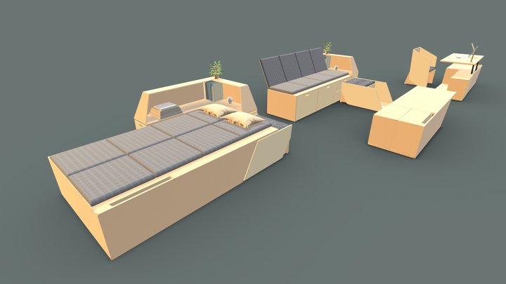 multifuntion bed 3D Model