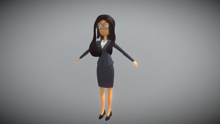 Office Girl 3D Model