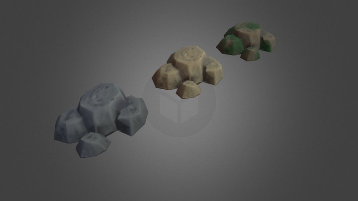 Stylized Rock (3 versions) 3D Model