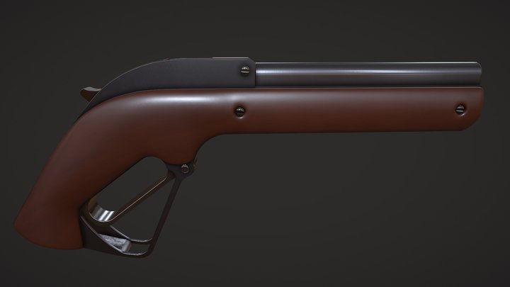 S.N.McLean Lever Action thumb trigger Pistol 3D Model