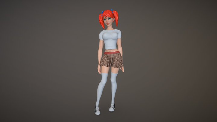 Casual Girl A_01 3D Model