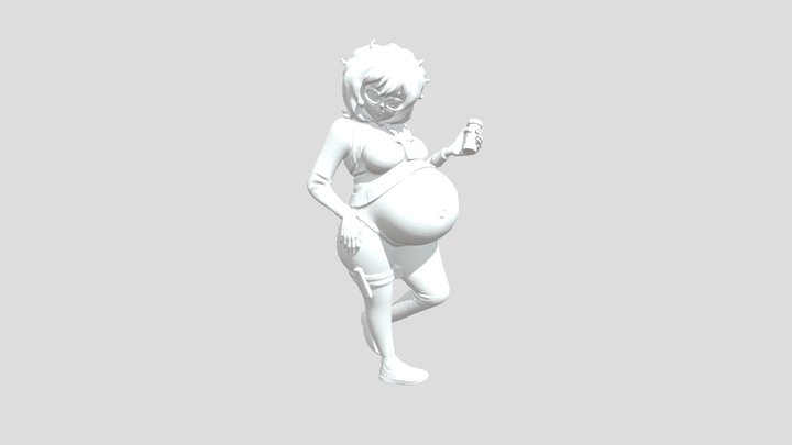 Pink-Haired Agent in the Office 3D Model