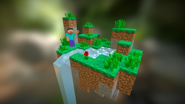 Minecraft flying island 3D Model