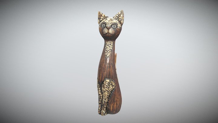 Wooden cat statue – Modello 3D gratuito STL