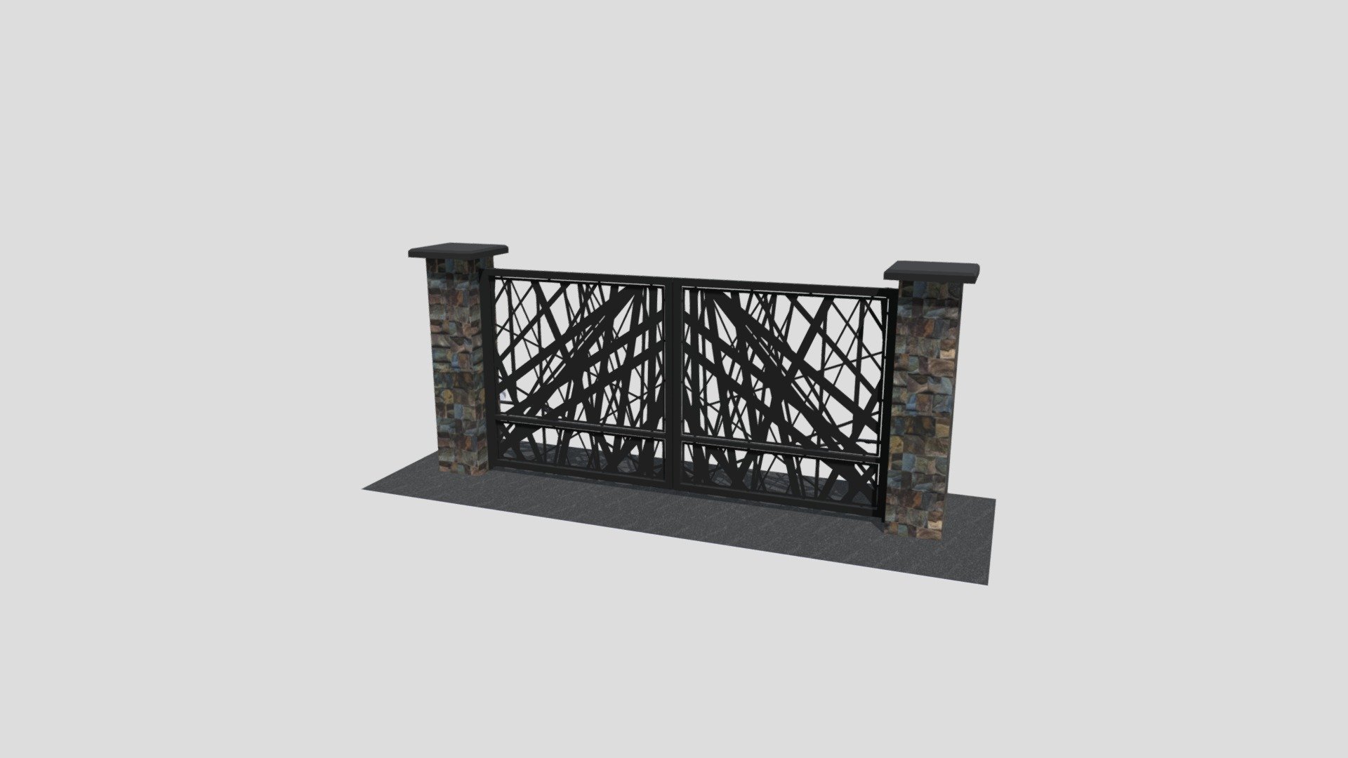 Portail battant ligne — Sketchfab embed 3D viewer