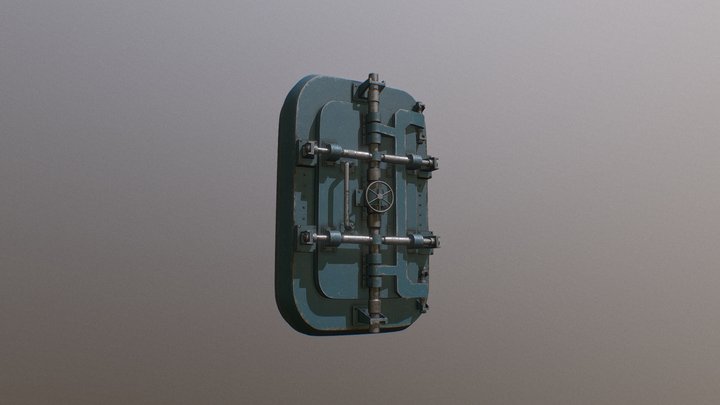 Military Metal Bunker Door - PBR and Low Poly 3D Model