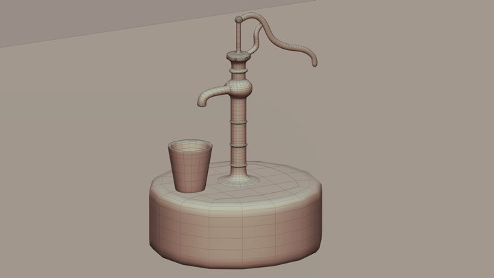 Water hand pump 3D Model