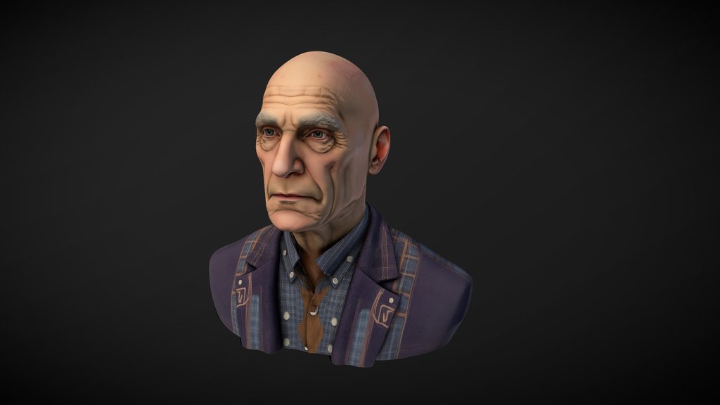 Old Man Bust [MESHY 6]