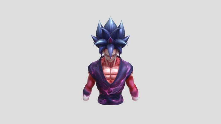 Animated muscular male fighter with glowing aur 3D Model