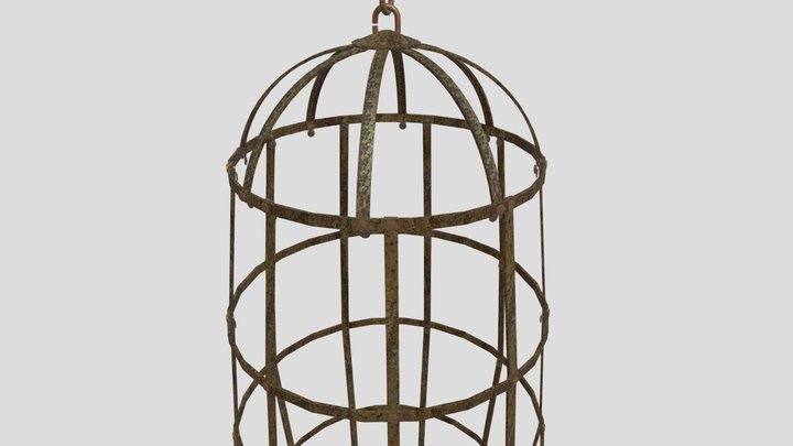 Steel cage for torture people 3D Model