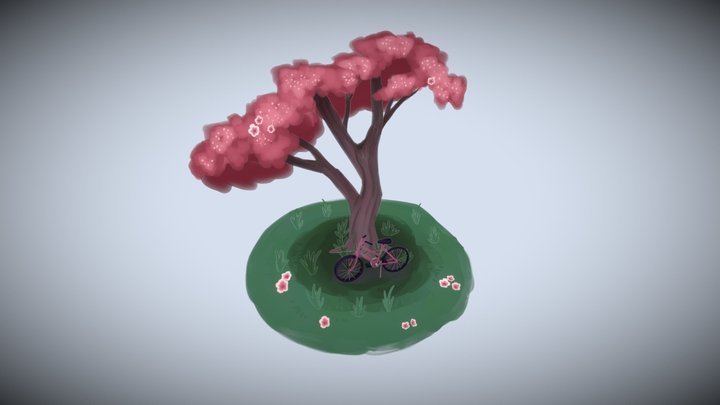2.5D Sakura Tree 3D Model