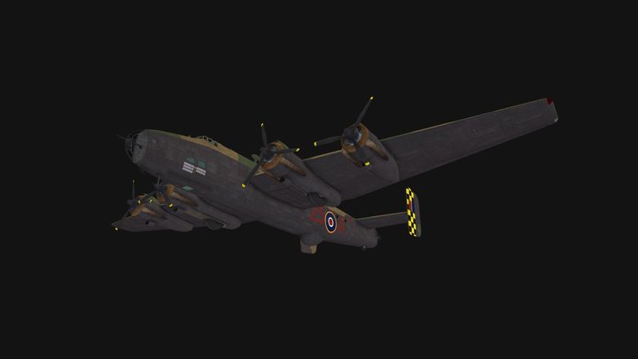 Halifax bomber 3D Model