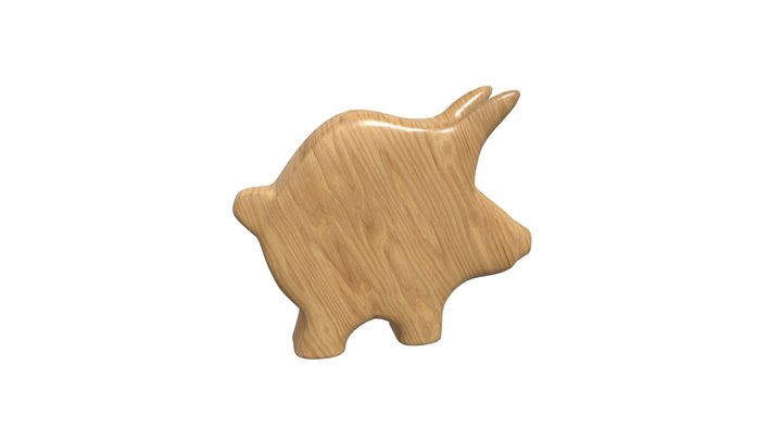Wood_pig 3D Model