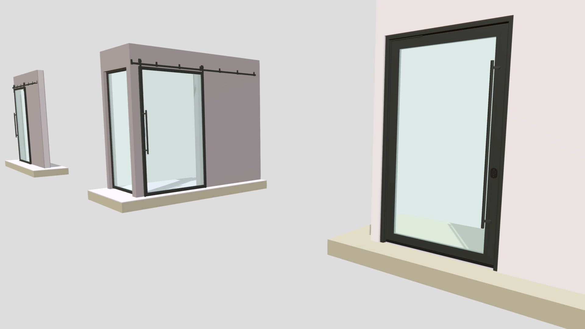 Pivot door, barn door, panel- SR Dev Canyon Mesa