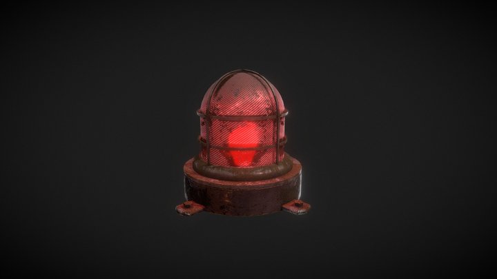 Old Bunker Warning Light 3D Model