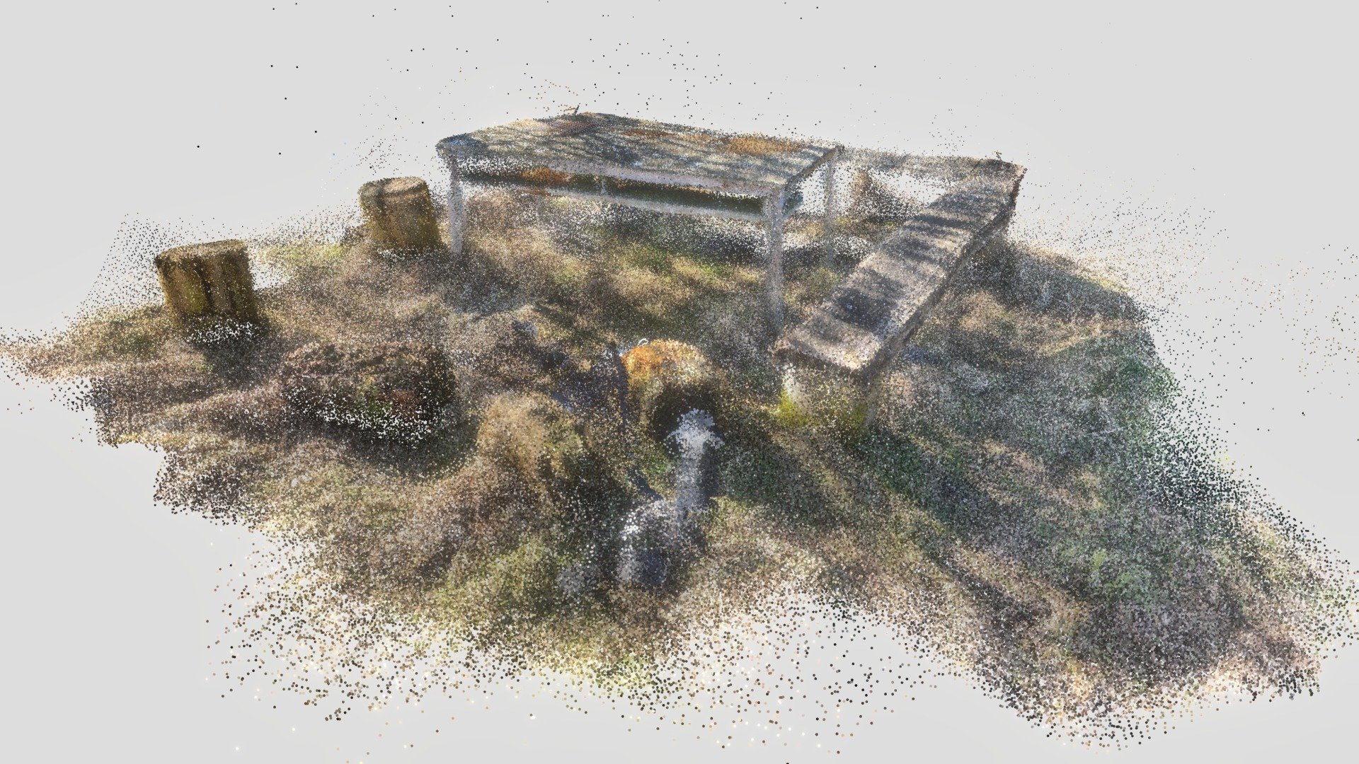 Marinus first scan, the table and benches