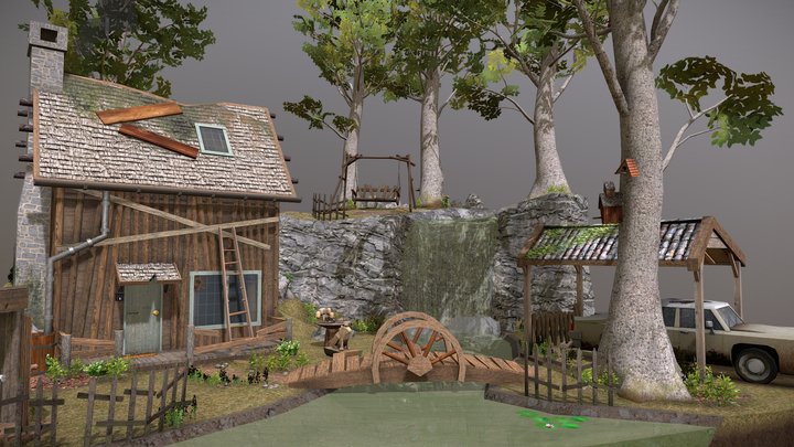 DAE Diorama - Forest Loner 3D Model