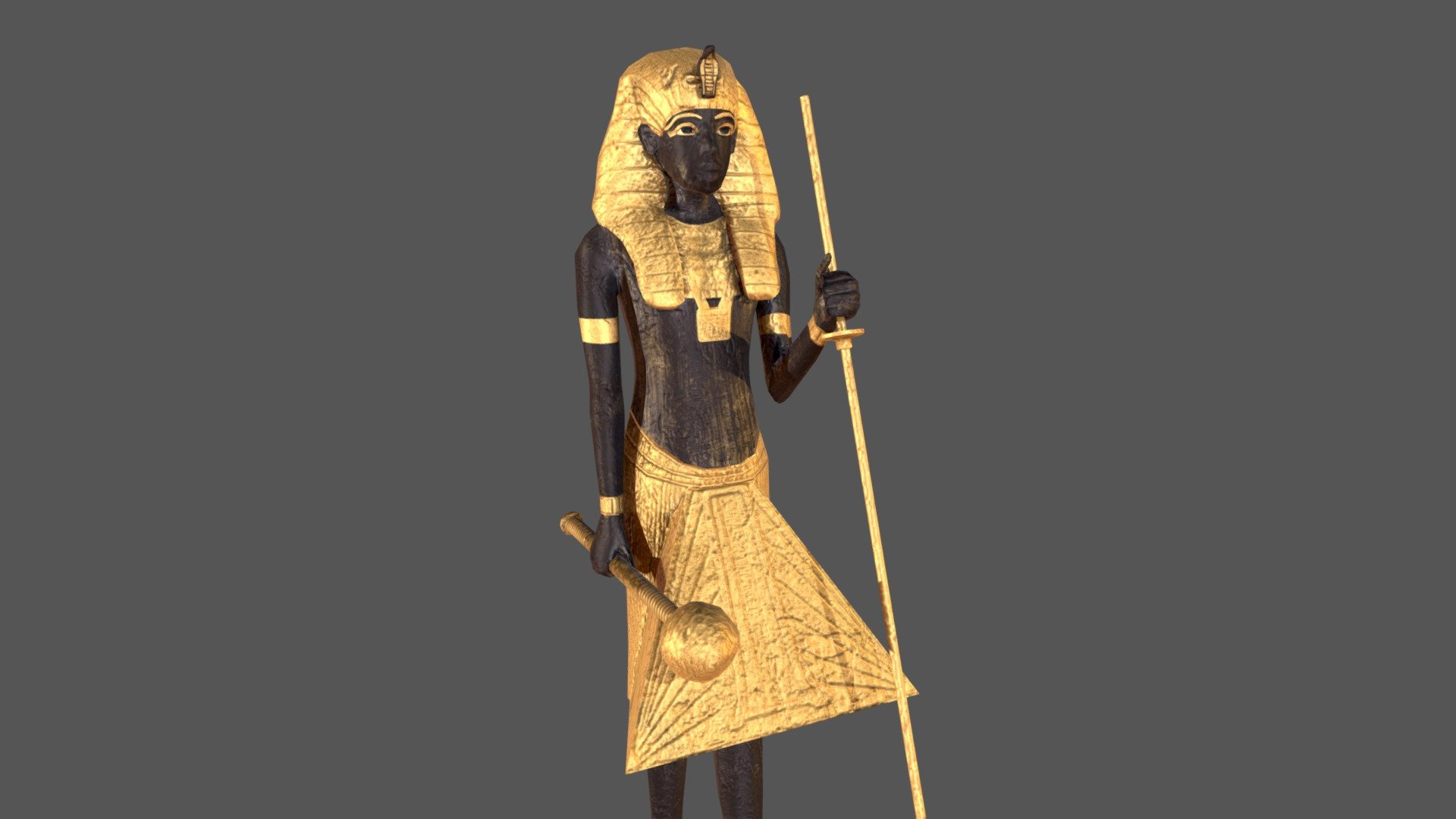 Egyptian Ka Statue low poly 3D model by doppelgangerer [e046bd9