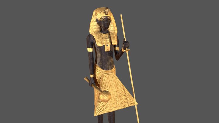 Egyptian Ka Statue low poly 3D Model